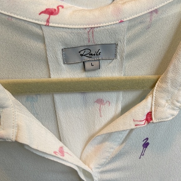 Cutest! Flamingo button down by Rails - Picture 3 of 6